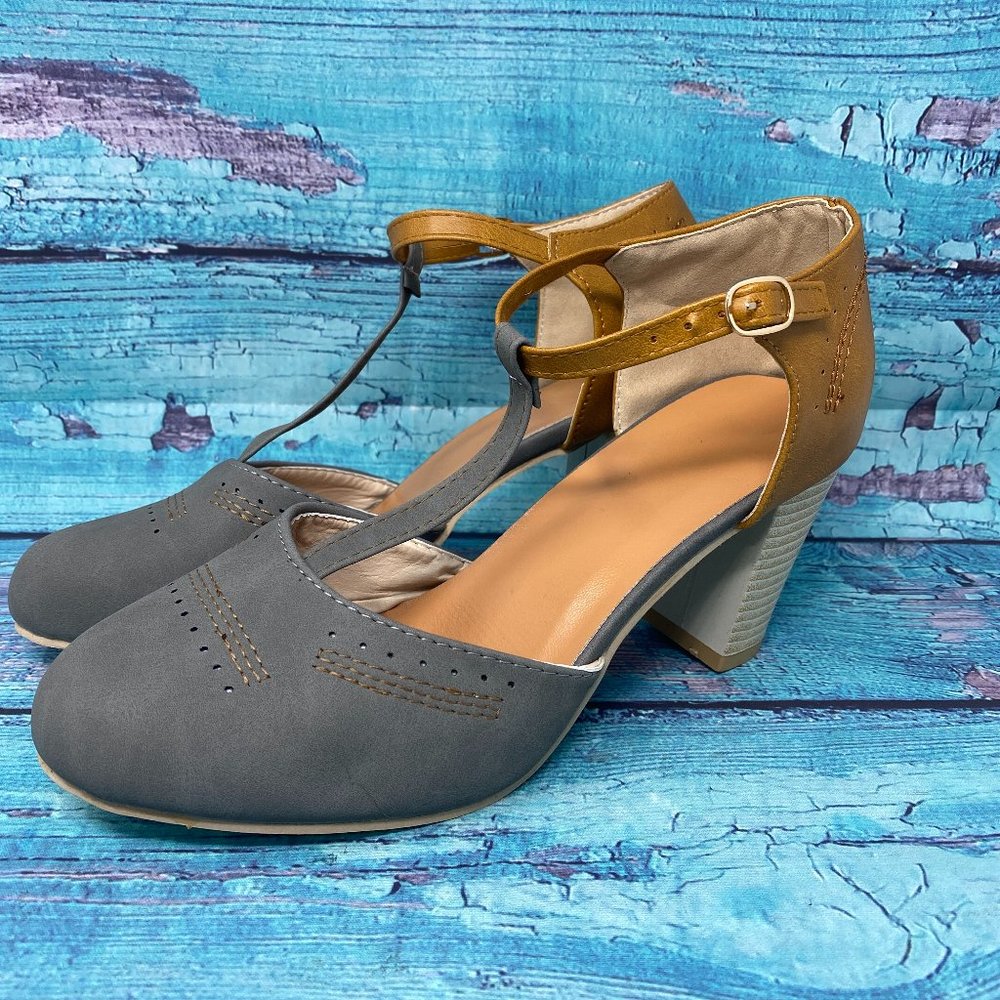 Butiti Contrast Layered Faux Leather Pump Womens 9